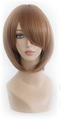Sswing Bob Wig with Bangs Short Party Cosplay Wigs Dark Blonde Wig 1 of Set