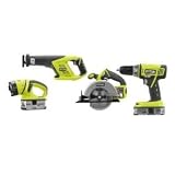 Ryobi 18V Lithium-Ion 4-Piece Combo Kit ZRP845