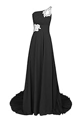 Plus Size A-line Chiffon Tea Length One Shoulder Sleeveless Backless  Crystal Evening Dress/Prom Dress/Party Dress  With Ruffles