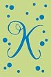Monogram Polka Dot Garden Size Flag - K