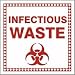 All Products : Hazardous Waste Adhesive Vinyl Labels INFECTIOUS WASTE (W/GRAPHIC) 6" x 6" (QTY/25)