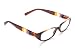 Zoom Patterned Rectangular Reader, Brown with Stripe Print, +1.50