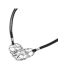 Suede Necklace with Wire Heart Pendant