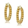 Citrine Classic Hoop Earrings in Solid Yellow Gold