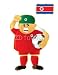 Wallmonkeys Peel and Stick Wall Decals - Football Mascot North Korea - Removable Graphic
