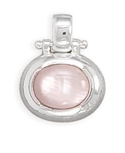 8x10mm Oval Pink Shell Pendant