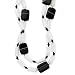 14K BEAD, WHITE JADE AND ONYX SINGLE STRAND NECK,60"NO CLASP
