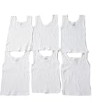6-Pack Tank Tops by Bambini - white, 19-26lbs.