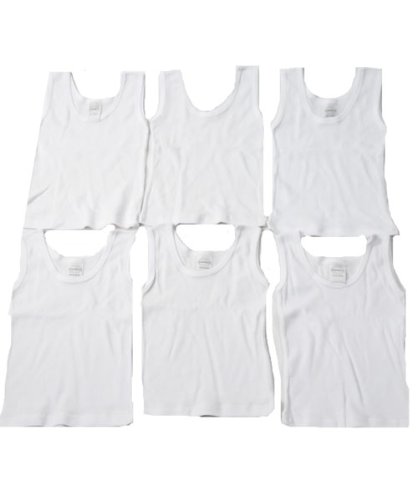 6-Pack Tank Tops by Bambini - white, 19 - 26 lbs