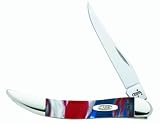 Case Cutlery 910096STAR Star Spangled Banner Corelon Toothpick Pocket Knife with Stainless Steel Blade, Red, White and Blue Mixed Corelon