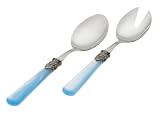 Rosanna Pearlized Aqua Napoleon 2-Piece Salad Tong Set