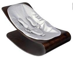 Bloom E10601-CLSL, Coco Stylewood Baby Lounger - Cappuccino Frame & Metallic Lunar Silver Seat Pad