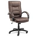 Alera SR41LS50B Strada Series High-Back Swivel/Tilt Chair with Brown Leather Upholstery