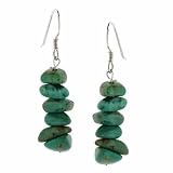Genuine Green Turquoise Chip Earrings
