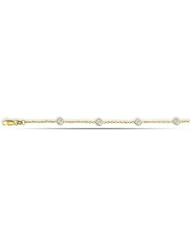 14K Yellow Gold Anklet With Cz Anklet (10 Inches)