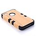 SHHR Hard Wood+Silicone Design Hybrid case for Apple iPhone4 4s 4G-Black Color