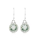 Gyspy Girl Green Amethyst Round Faceted Earrings in Sterling Silver