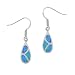 Sterling Silver Created-Blue Opal Inlay Teardrop Earrings