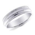 14K White Gold Bombe Men's Wedding Band Ring