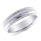 14K White Gold Bombe Ladies Wedding Band Ring