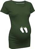 Produkt-Bild: witzige Umstandsmode Print T-Shirt - Babyf&uuml;&szlig;e - versch. Farben (M(36), cool-green)