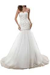 Strapless Satin/Tulle Natural   Waistline Applique Lace-Up Flared-Skirt  Dress