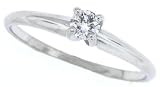 0.15ct Round Cut Diamond Engagement Solitaire Ring in 14Kt White Gold