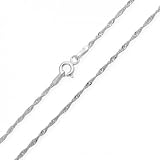Bling Jewelry 2mm Sterling Silver Singapore Chain Necklace 16in 18in 20in 24in