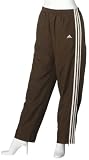 adidas Women's 3 Stripe Wind Pant, Chocolate, light bone, L