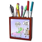 Londons Times Funny Medicine Cartoons - Alien In Los Angeles At Shrink - Tile Pen Holders-5 inch tile pen holder