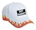 GOT FABRIC? Adult White Hat with Red Flames FIRE photo