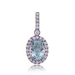 Aquamarine and Diamond Vintage Inspired Pendant in Solid White Gold