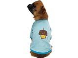 Zack & Zoey Blue Cupcake with Candle Sweet Treat Birthday Party Dog Tee Shirt Large