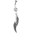 Crystalline Gem Dangling Wings Belly Ring