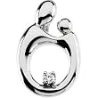 14K White Gold Mother and Child Diamond Pendant by Janel Russell