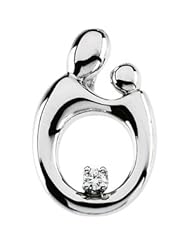 Genuine IceCarats Designer Jewelry Gift 14K Yellow Gold Mother & Child Lg. Dia Pendant. Med Dia Mother & Child Lg. Dia Pendant In 14K Yellow Gold