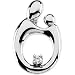 14K White Gold Mother and Child Diamond Pendant by Janel Russell