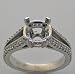 14k White Gold Diamond Ring Setting for A Round Diamond 1.50 CT