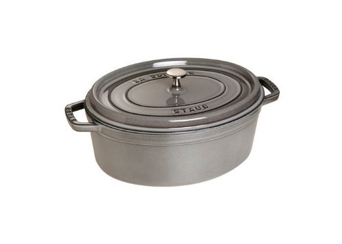Staub 1103118 Cocotte / Bräter oval 31 cm, graphitgrau 