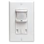 Leviton PR180-1LW Decora 500W Incandescent, 400VA, Passive Infrared Wall Switch Occupancy Sensor, Single Pole and 3-Way, White