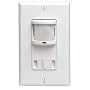 Leviton PR180-1LW 500W, Single Pole, 3-Way, 180 Degrees, 400 sq. ft. Passive Infrared Wall Switch Occupancy Sensor, Residential Grade, White
