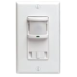 Decora 500W Incandescent, 400VA, Passive Infrared Wall Switch Occupancy Sensor, Single Pole and 3-Way, White, PR180-1LW