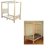 Twin Quilt Canopy Bed (White Cedar) (84