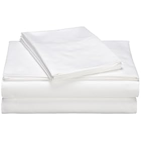 Pinzon Hemstitch 400-Thread-Count Egyptian Cotton Sateen California King Sheet Set, White:  Home &amp; Kitchen