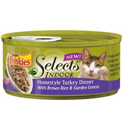 Friskies Selects Indoor Homestyle Turkey Dinner with Brown Rice and Garden Greens Canned Cat Food