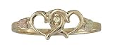 Black Hills Gold 10K Ladies' Double Heart Diamond Ring
