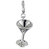 ELLE Jewelry Charms Martini Glass Sterling Sil