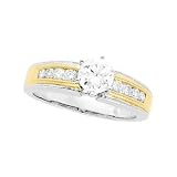 14K Two-Tone Gold Diamond Engagement Ring Semimount - 0.16 Ct.