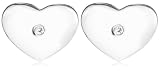 WHITE ICE Sterling Slver DE050 Womens Diamond Heart Earrings