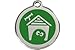 Red Dingo Custom Engraved Dog ID Tag - Dog House Large/Green